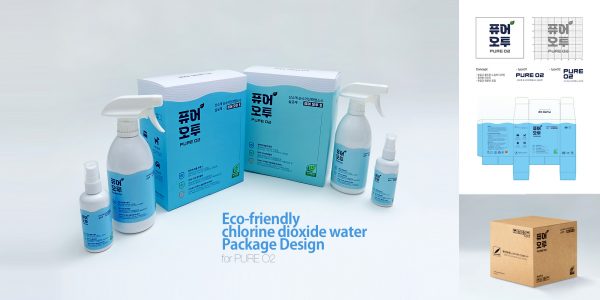 Eco-friendly chlorine dioxide water Package Design for PURE O2